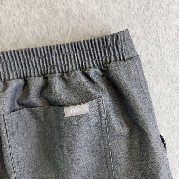 Figs Scrub Pants Womens Medium Gray Yola Skinny Leg Zip Cargo Blue Drawstring - Picture 7 of 16